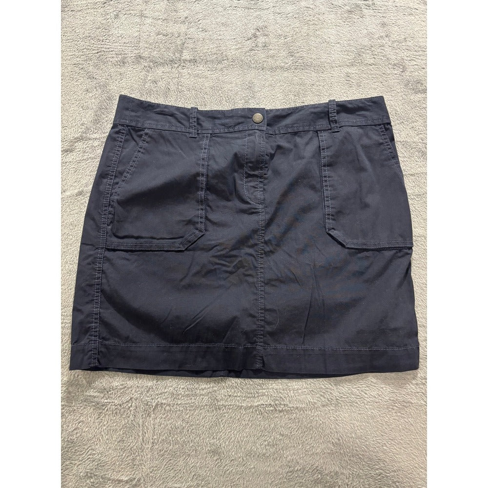 Ann Taylor LOFT 12 Navy Blue Cargo Mini Skirt Womens Casual Utility