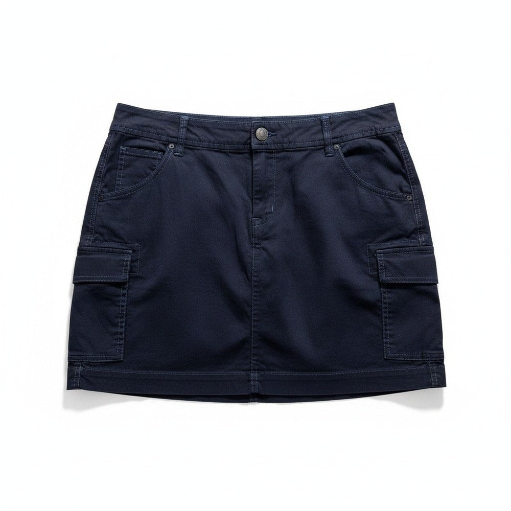 Ann Taylor LOFT 12 Navy Blue Cargo Mini Skirt Womens Casual Utility
