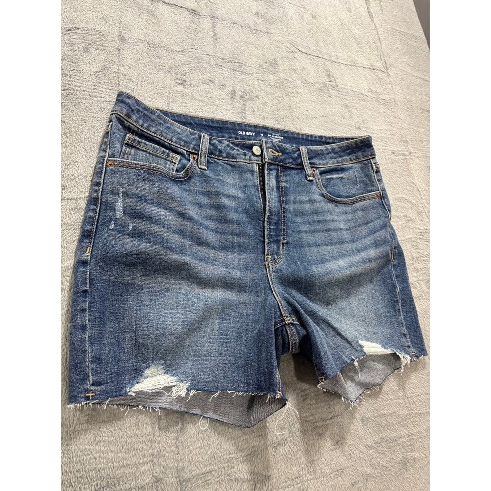 Old Navy 16 Blue OG Straight Cut-Off Denim Jean Shorts Womens Casual