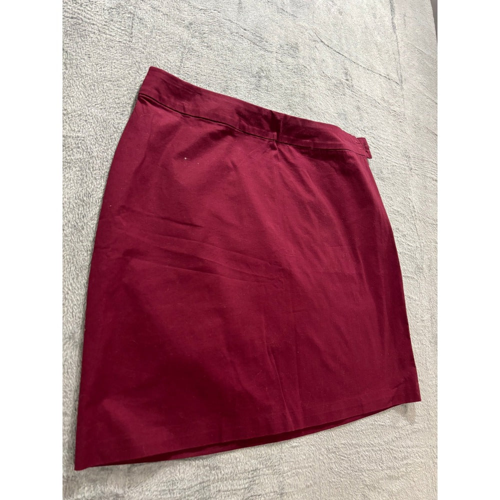 Eddie Bauer 14 Burgundy Red A-Line Mini Skirt Womens Casual Preppy