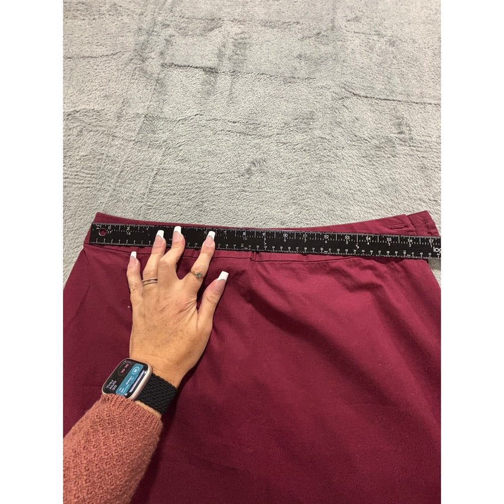 Eddie Bauer 14 Burgundy Red A-Line Mini Skirt Womens Casual Preppy