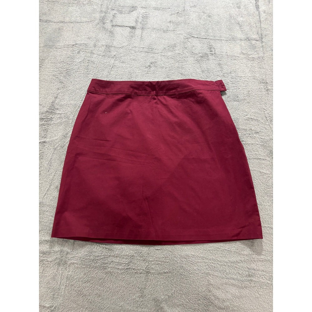 Eddie Bauer 14 Burgundy Red A-Line Mini Skirt Womens Casual Preppy