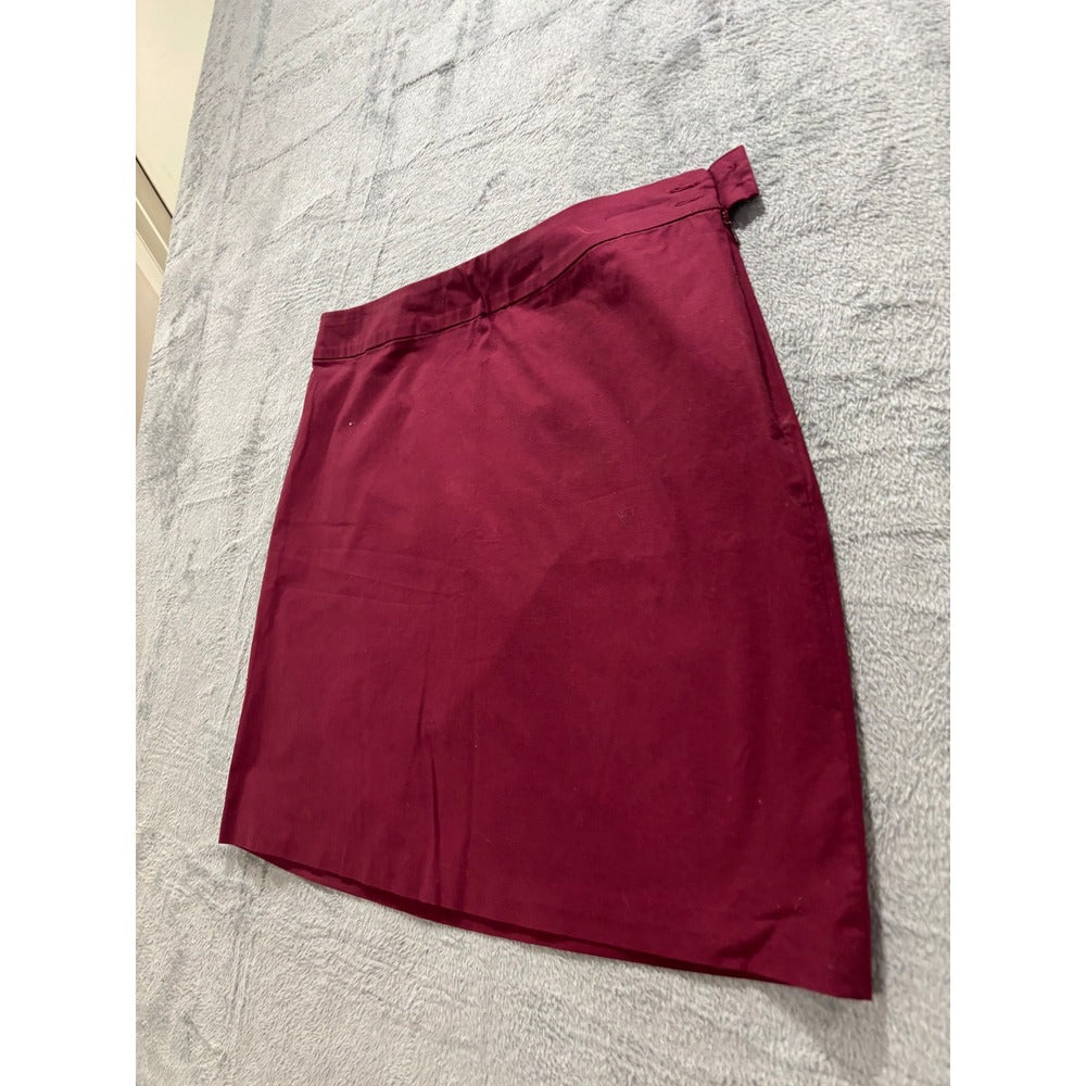 Eddie Bauer 14 Burgundy Red A-Line Mini Skirt Womens Casual Preppy