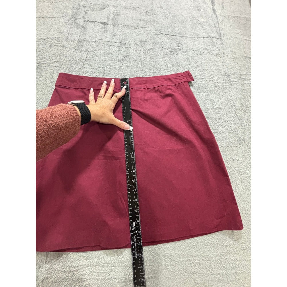 Eddie Bauer 14 Burgundy Red A-Line Mini Skirt Womens Casual Preppy