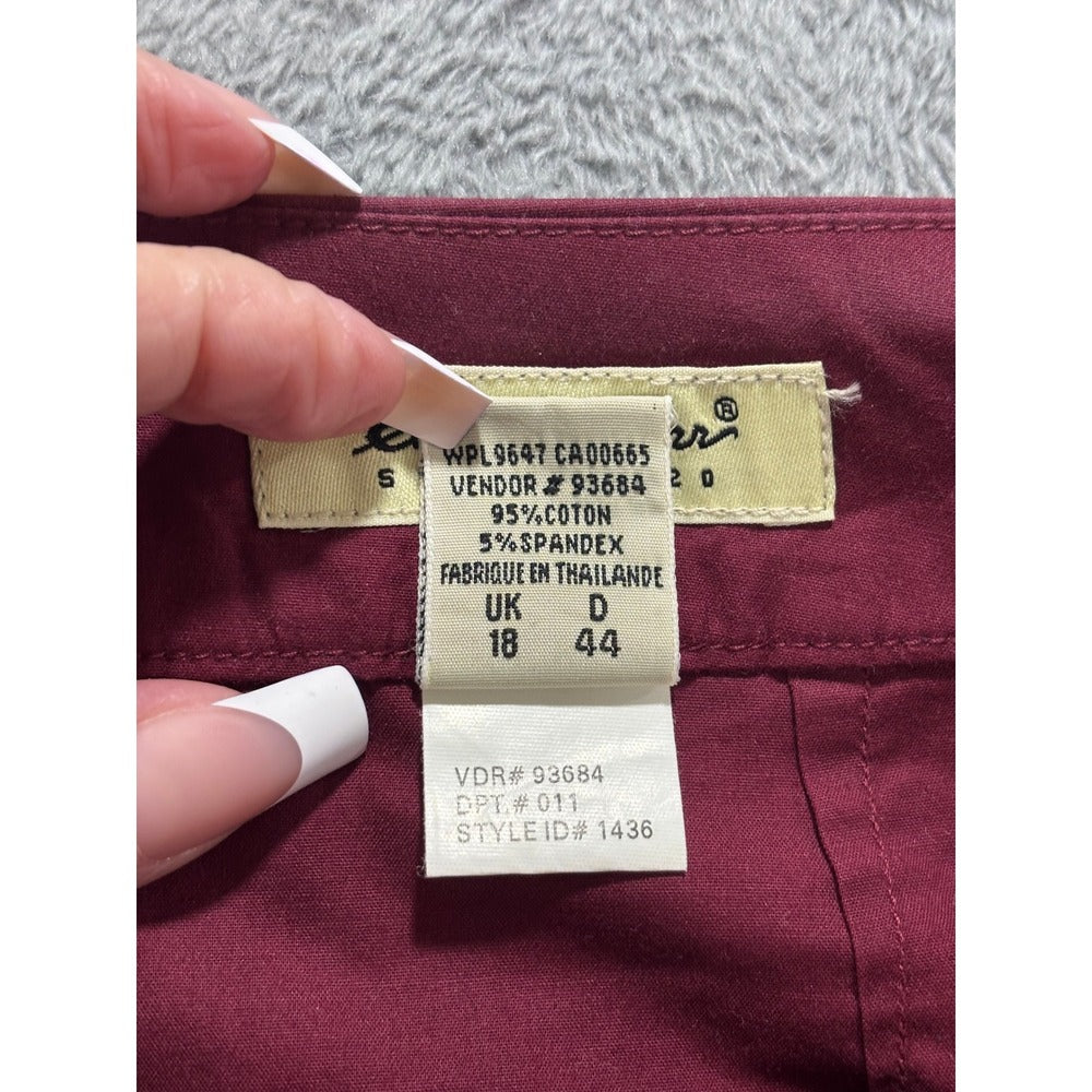 Eddie Bauer 14 Burgundy Red A-Line Mini Skirt Womens Casual Preppy