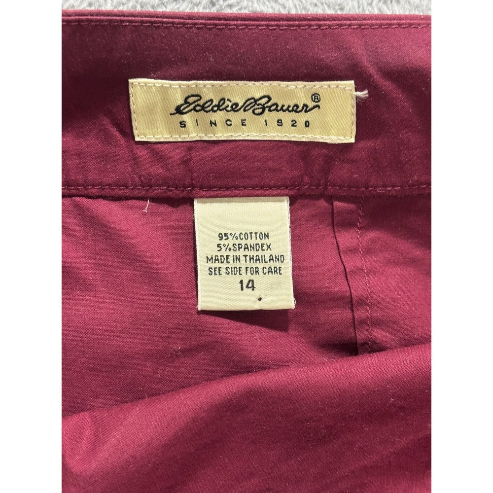 Eddie Bauer 14 Burgundy Red A-Line Mini Skirt Womens Casual Preppy