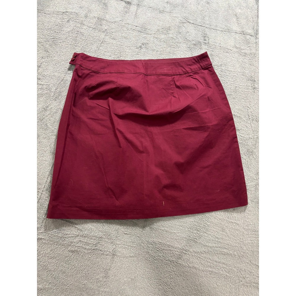 Eddie Bauer 14 Burgundy Red A-Line Mini Skirt Womens Casual Preppy