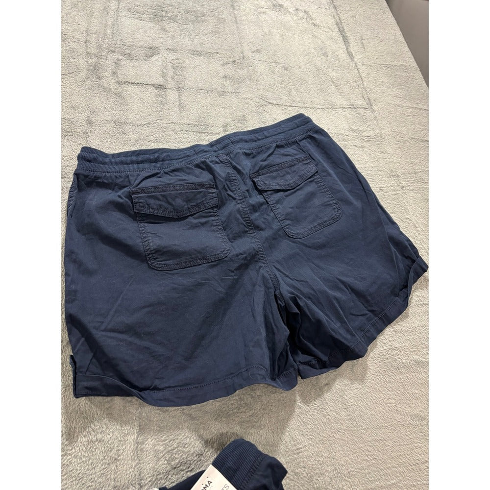 Sonoma 16 Navy Blue Womens Utility Shorts Drawstring Elastic Waist