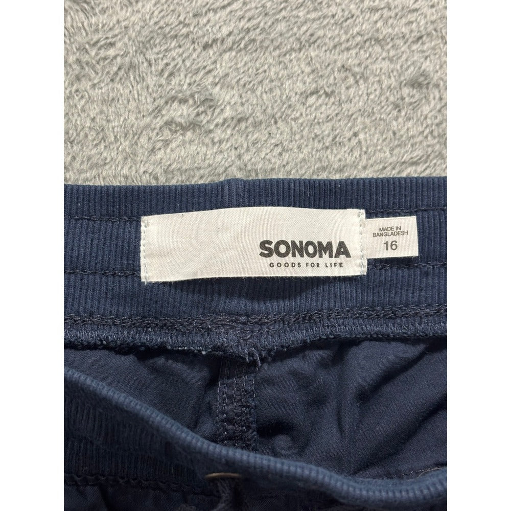 Sonoma 16 Navy Blue Womens Utility Shorts Drawstring Elastic Waist