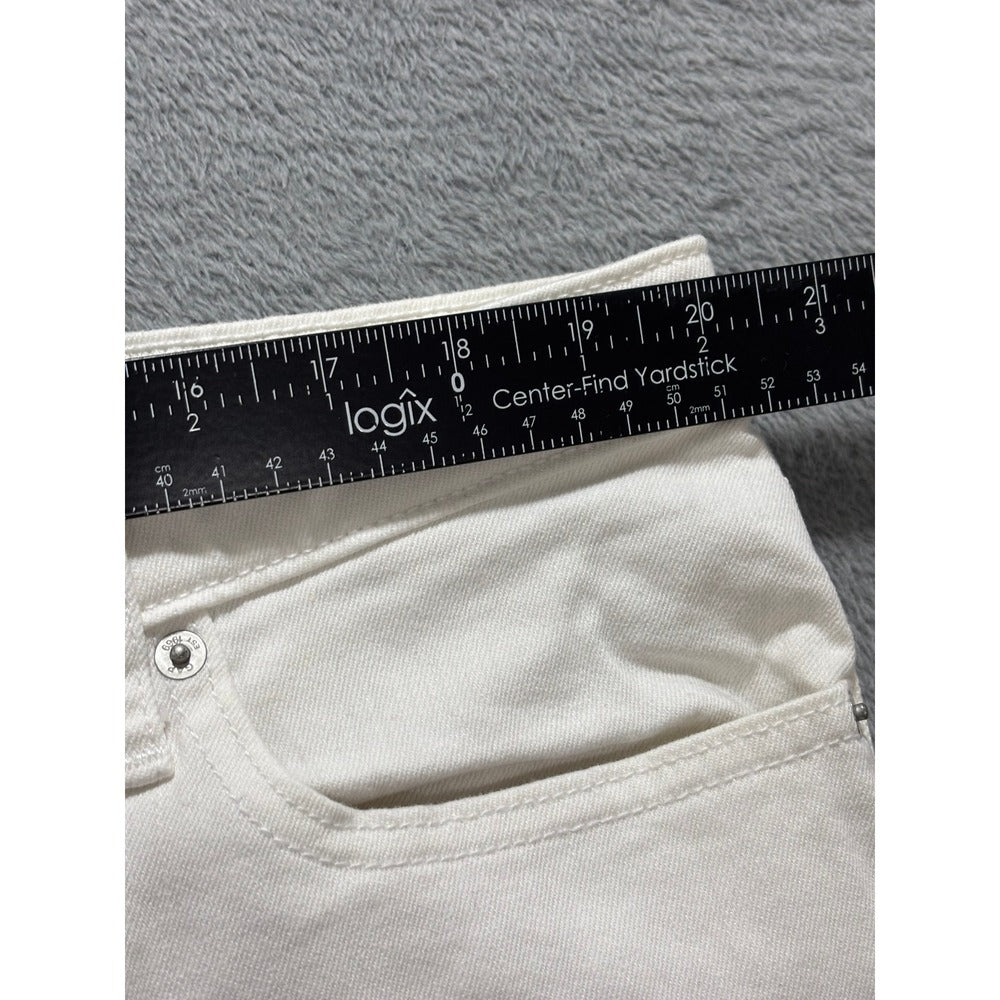 Gap 18R White Denim Girlfriend Shorts Womens Casual Coastal Stretch