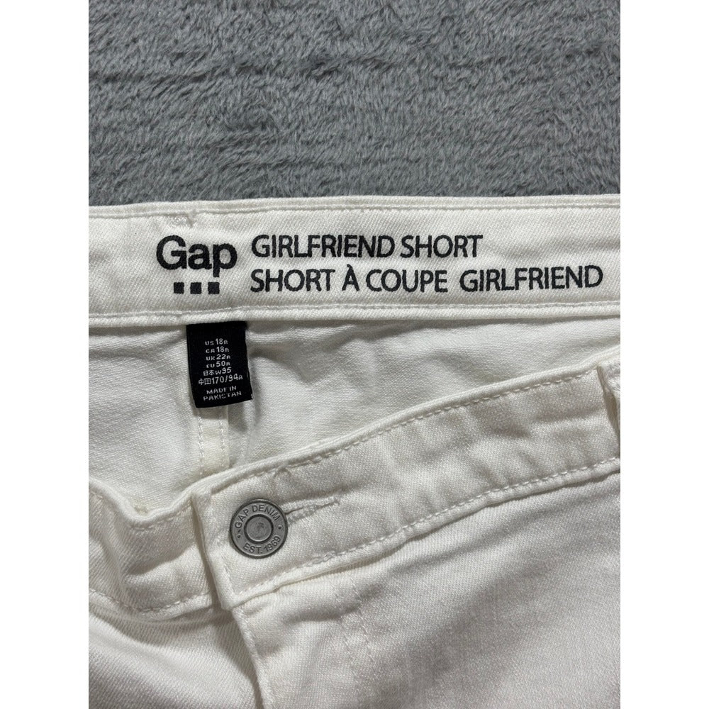 Gap 18R White Denim Girlfriend Shorts Womens Casual Coastal Stretch