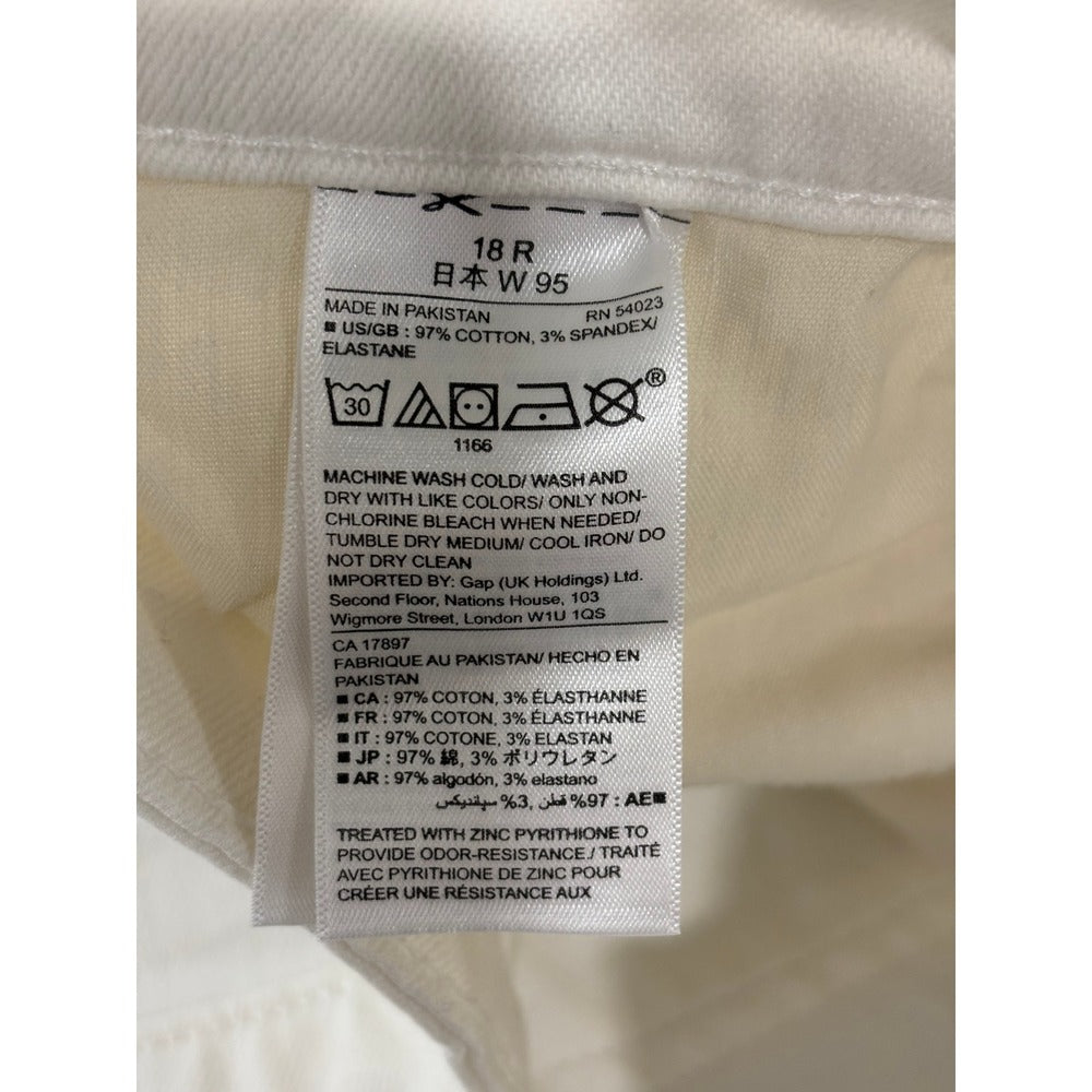 Gap 18R White Denim Girlfriend Shorts Womens Casual Coastal Stretch