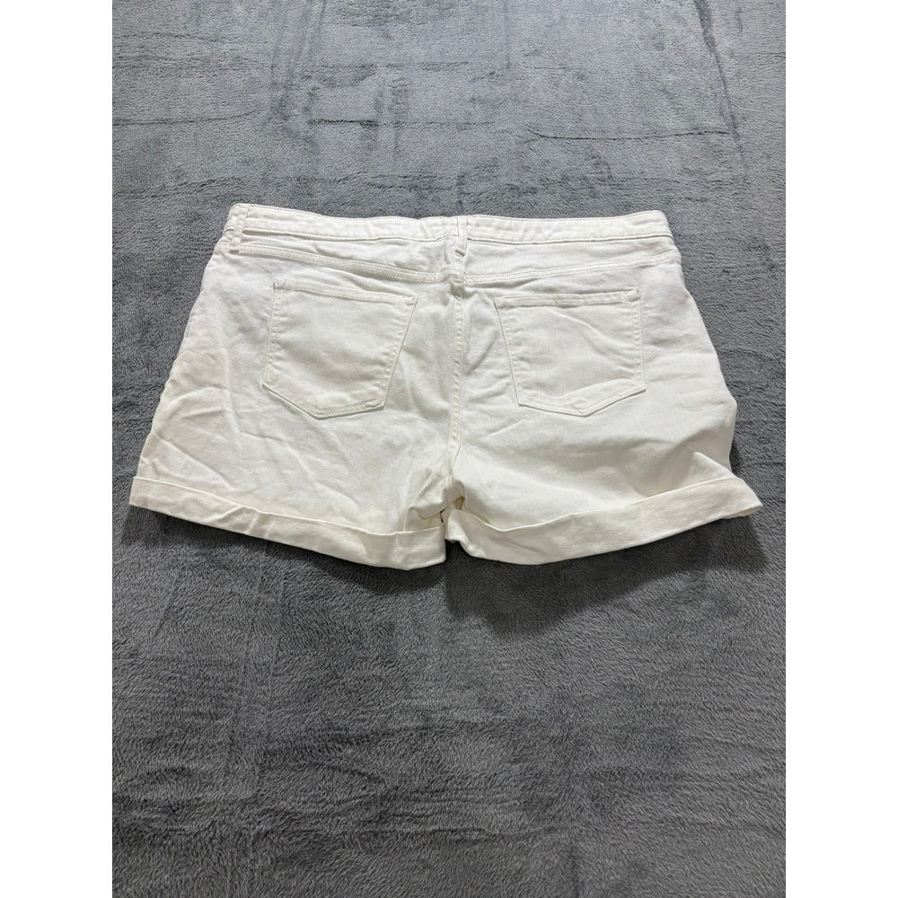 Gap 18R White Denim Girlfriend Shorts Womens Casual Coastal Stretch