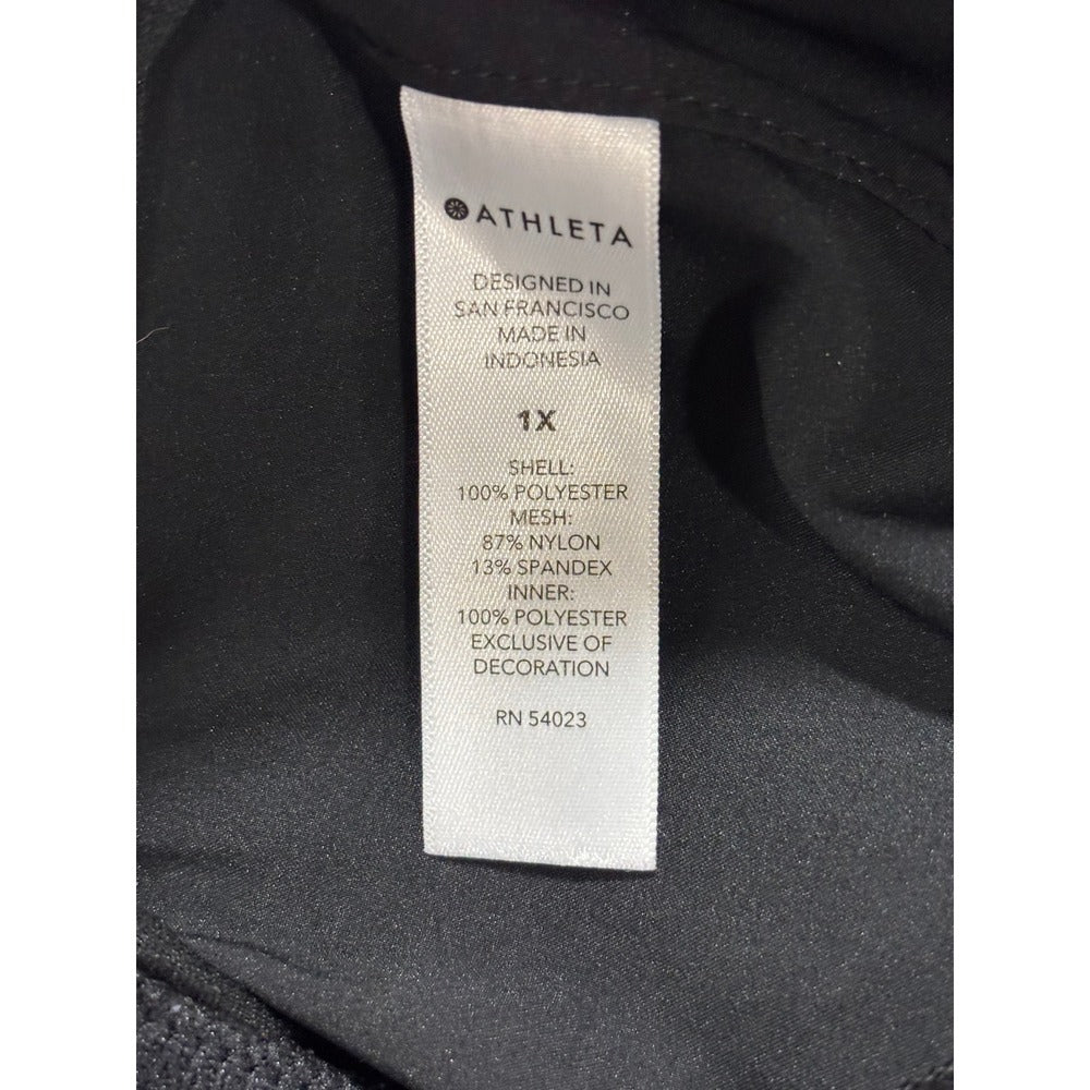 Athleta Mesh Racer Run Short 4in Womens 1X Black Running Athletic