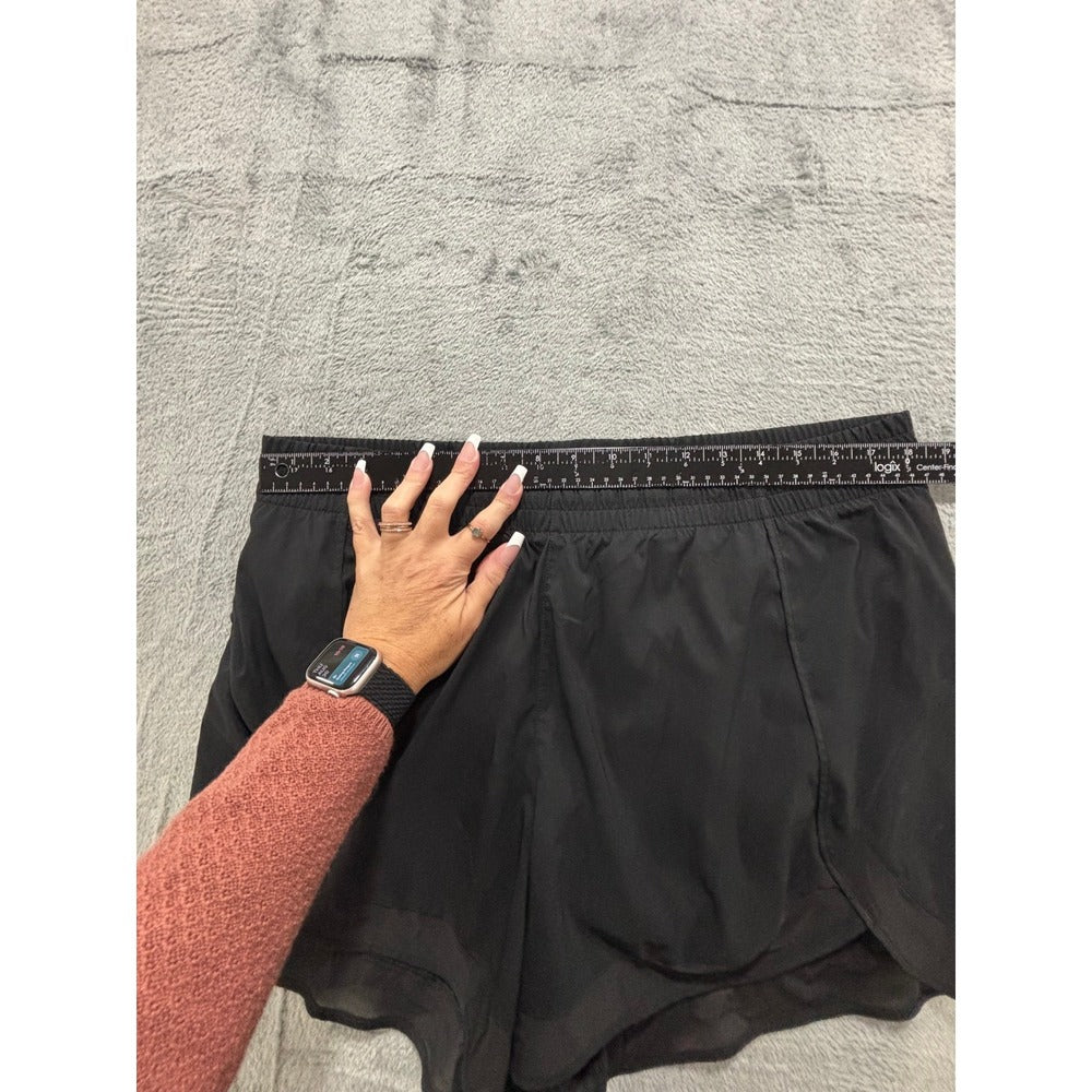 Athleta Mesh Racer Run Short 4in Womens 1X Black Running Athletic