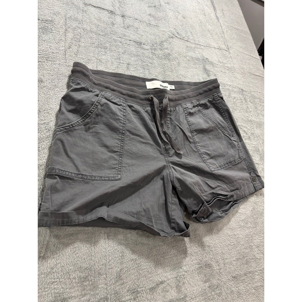 Sonoma Womens 16 Gray Casual Cargo Shorts Coastal Athleisure Summer Utility
