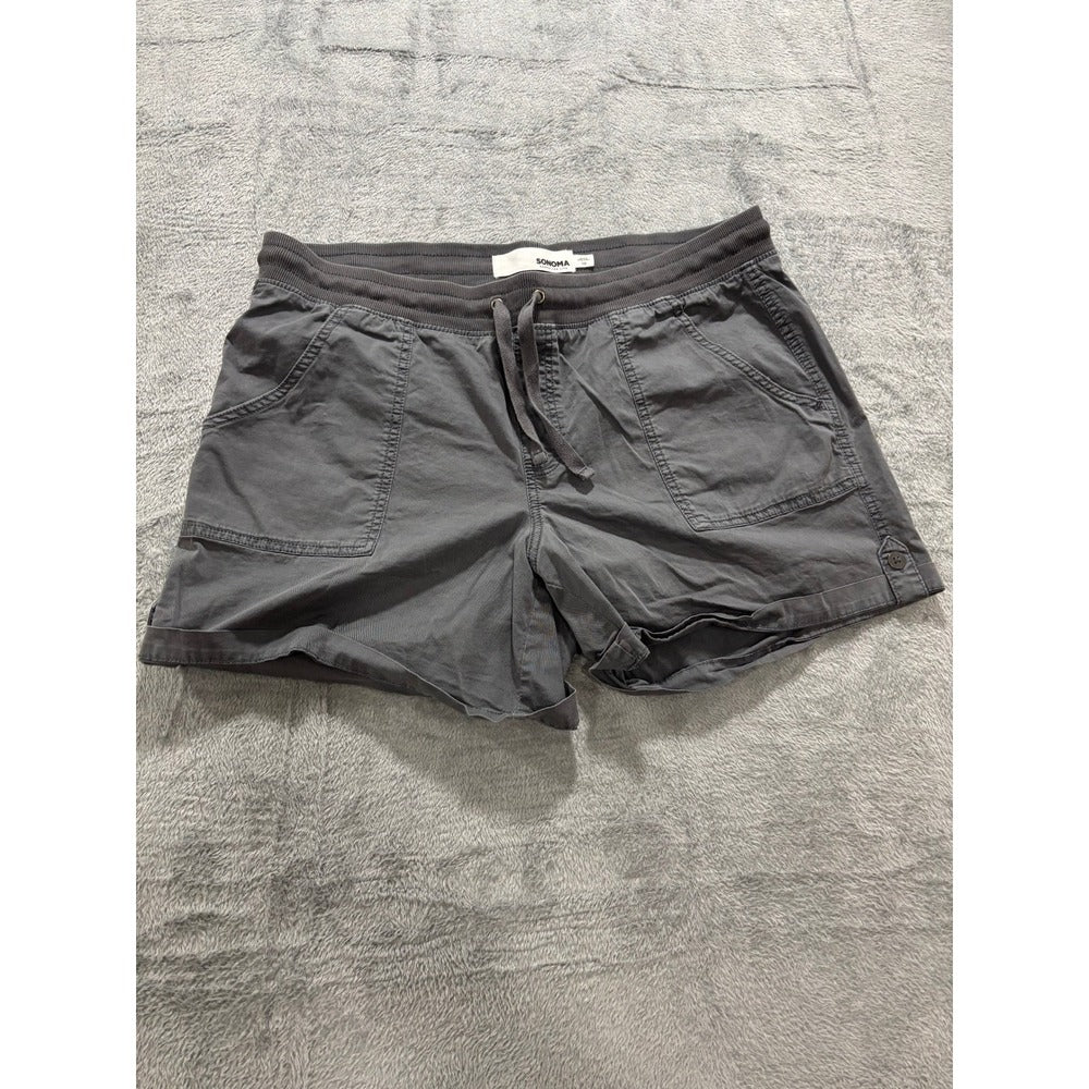 Sonoma Womens 16 Gray Casual Cargo Shorts Coastal Athleisure Summer Utility