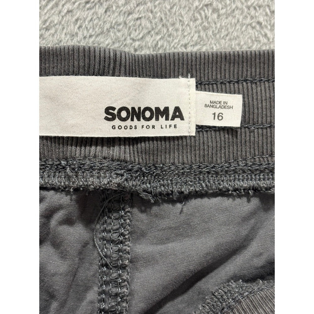 Sonoma Womens 16 Gray Casual Cargo Shorts Coastal Athleisure Summer Utility