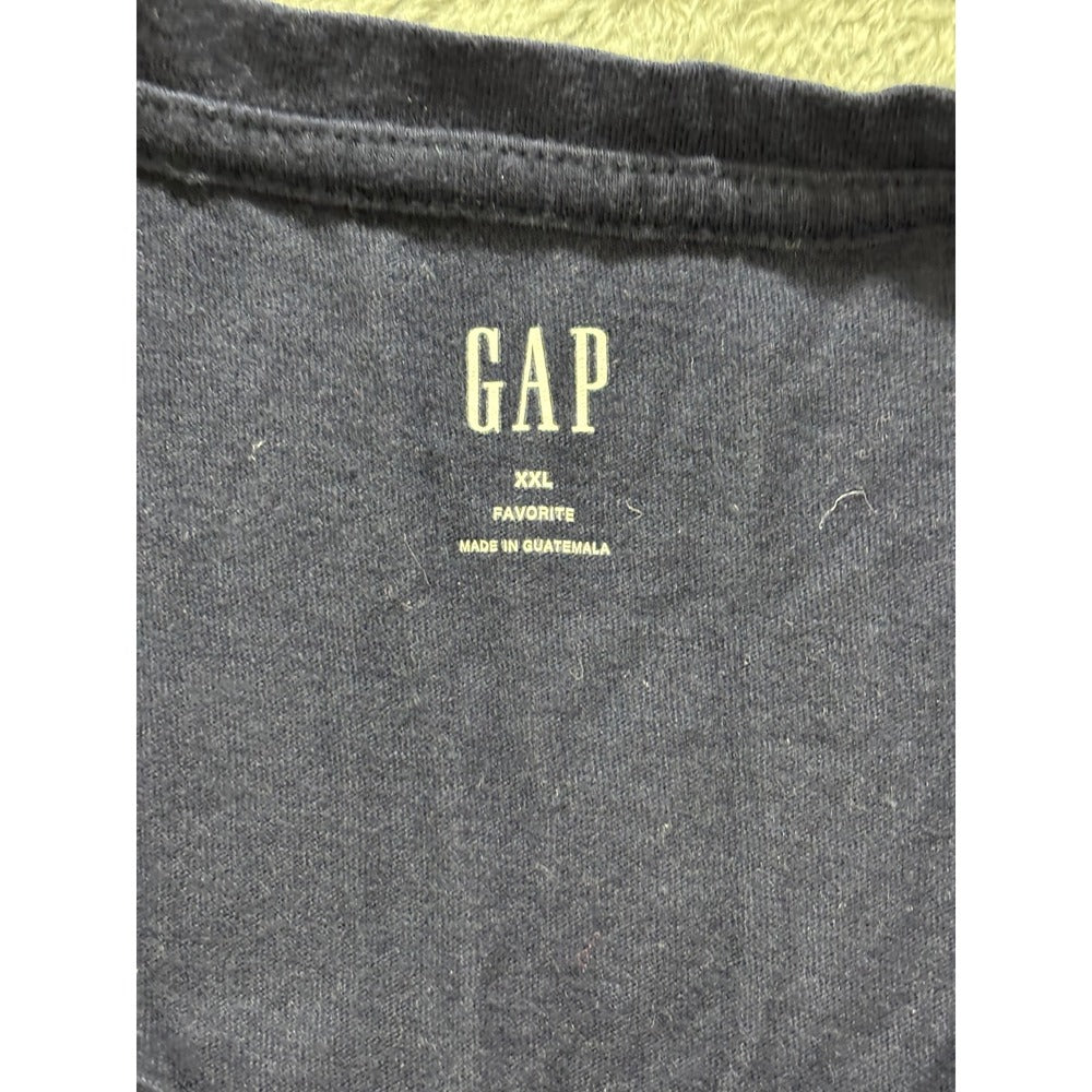 GAP XXL Navy Blue V-Neck Short Sleeve T-Shirt Womens Casual Essential Tunic