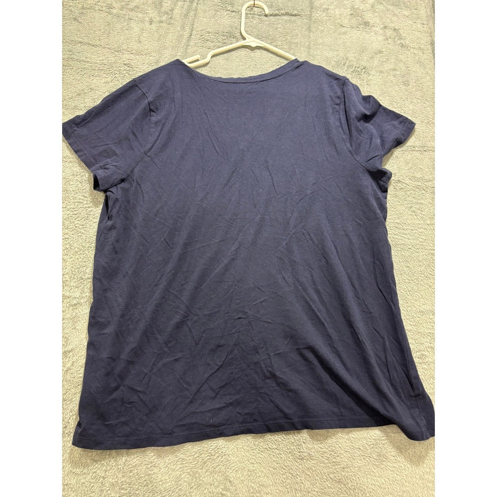 GAP XXL Navy Blue V-Neck Short Sleeve T-Shirt Womens Casual Essential Tunic