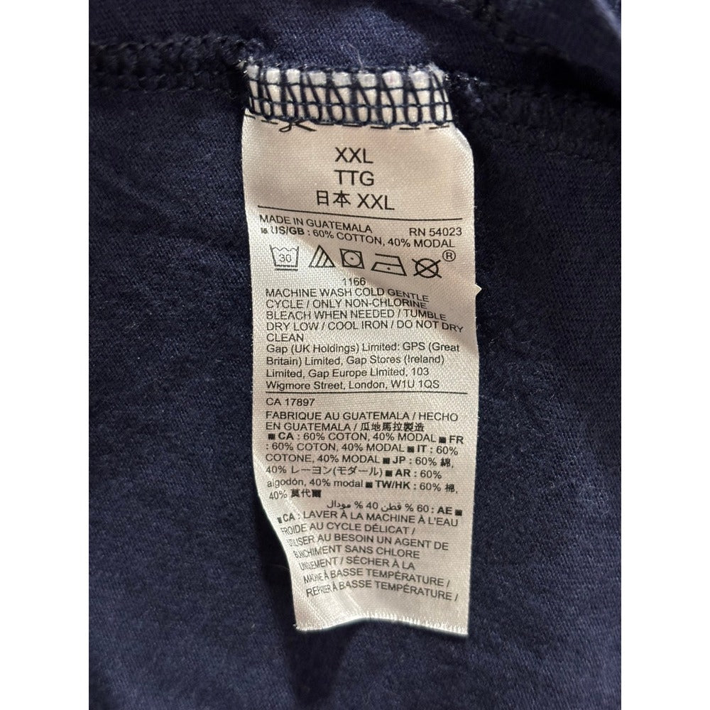 GAP XXL Navy Blue V-Neck Short Sleeve T-Shirt Womens Casual Essential Tunic