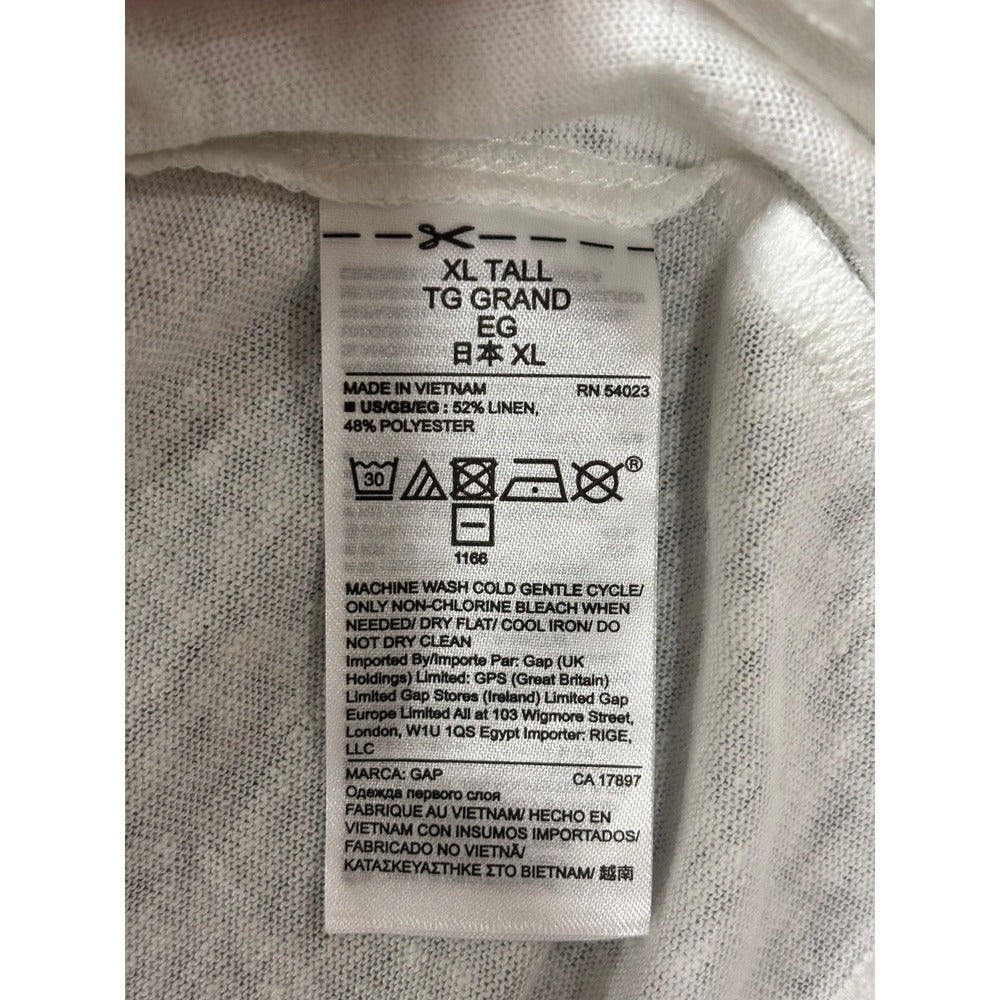 Gap XL White Gray Linen Blend V-Neck T-Shirt Womens 2 Pack Casual Cozy