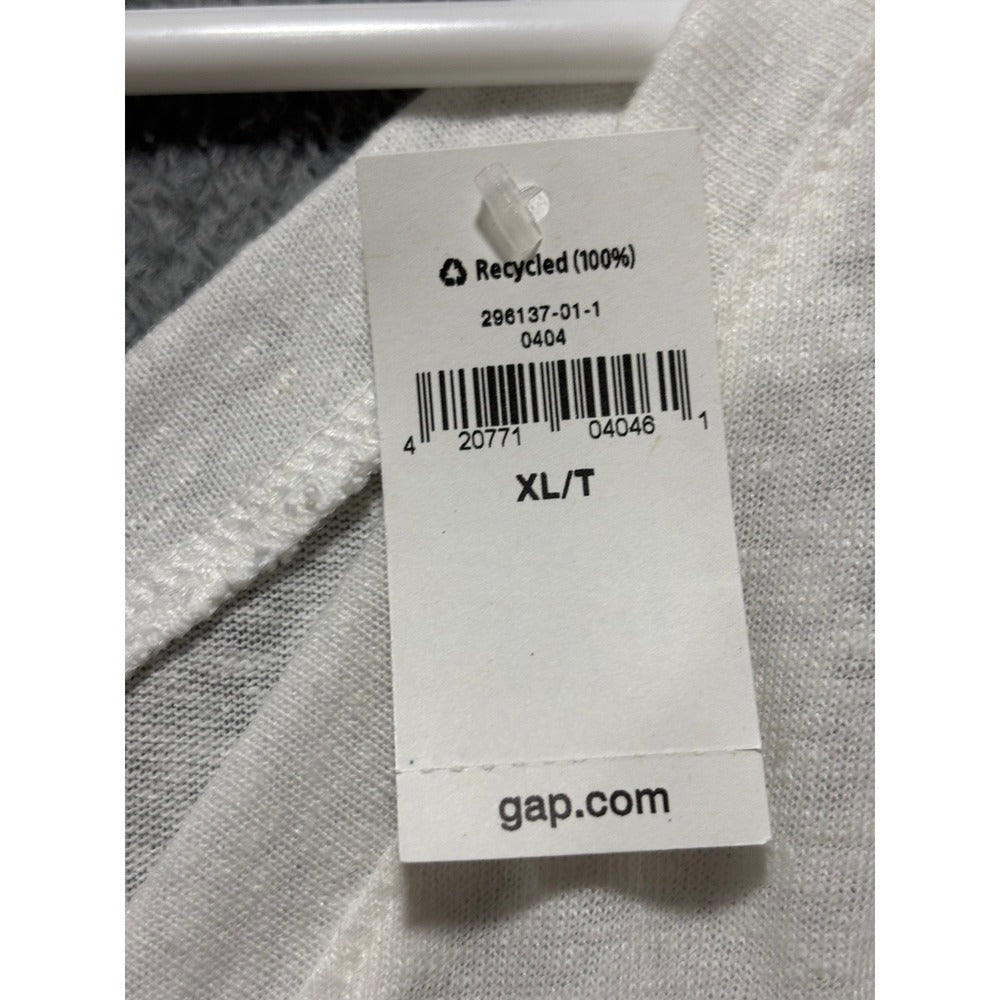 Gap XL White Gray Linen Blend V-Neck T-Shirt Womens 2 Pack Casual Cozy