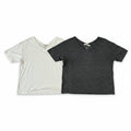 Gap XL White Gray Linen Blend V-Neck T-Shirt Womens 2 Pack Casual Cozy