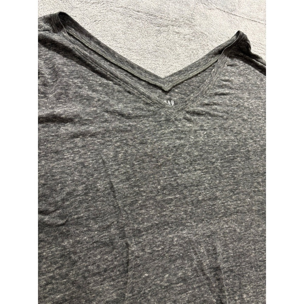 Gap XL White Gray Linen Blend V-Neck T-Shirt Womens 2 Pack Casual Cozy