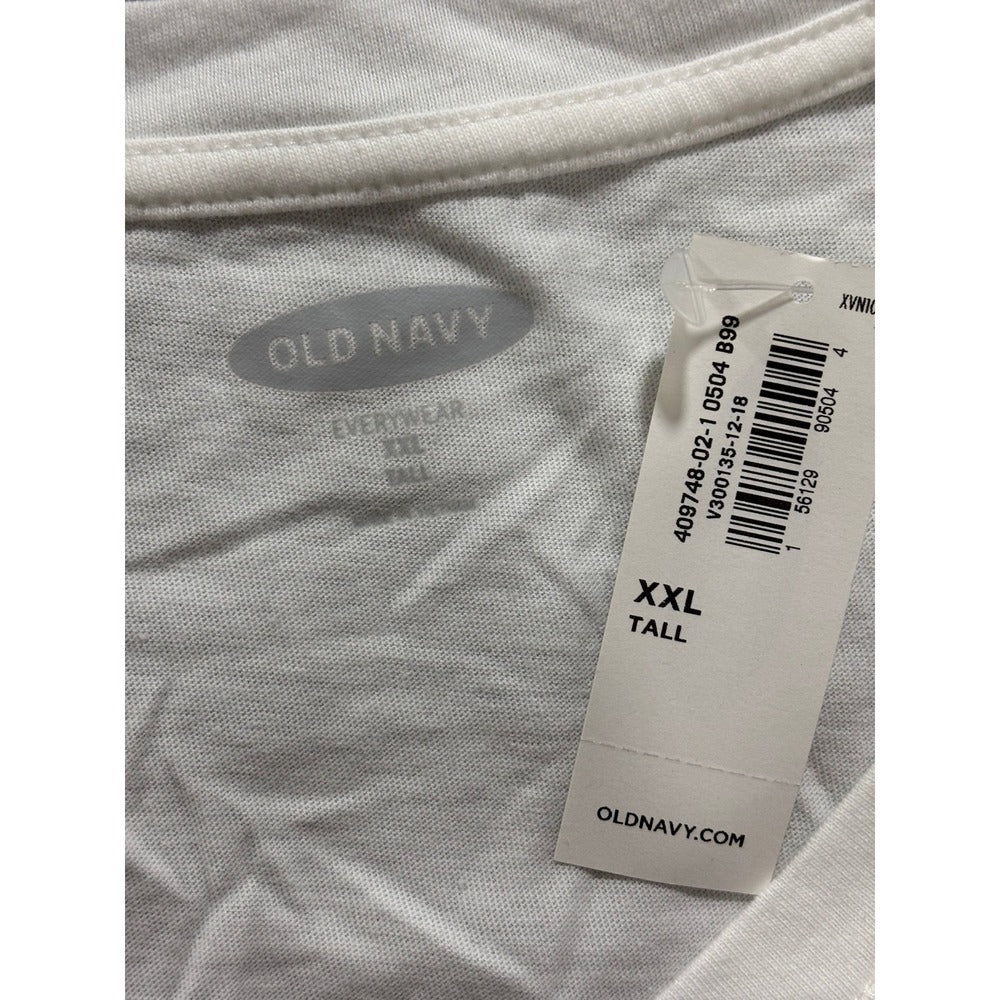 Old Navy XXL Tall Gray White T-Shirt Lot 2 Womens Casual Basic Everyday