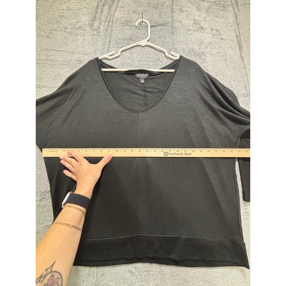 Banana Republic XXL Black Womens Dolman Sleeve Top Casual Cozy Relaxed Pullover