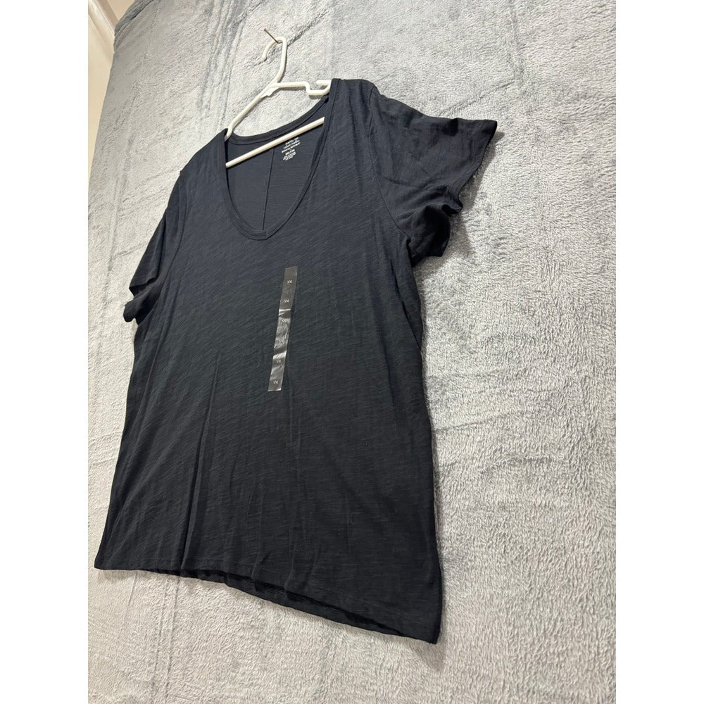 Banana Republic XXL Black Malibu Tee Womens V-Neck T-Shirt Casual Cozy