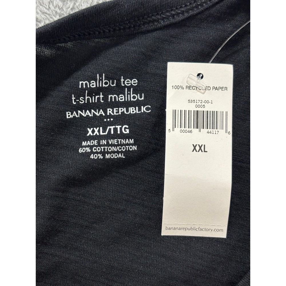 Banana Republic XXL Black Malibu Tee Womens V-Neck T-Shirt Casual Cozy