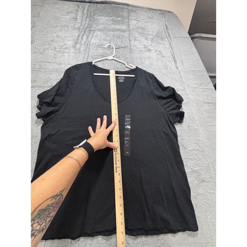 Banana Republic XXL Black Malibu Tee Womens V-Neck T-Shirt Casual Cozy