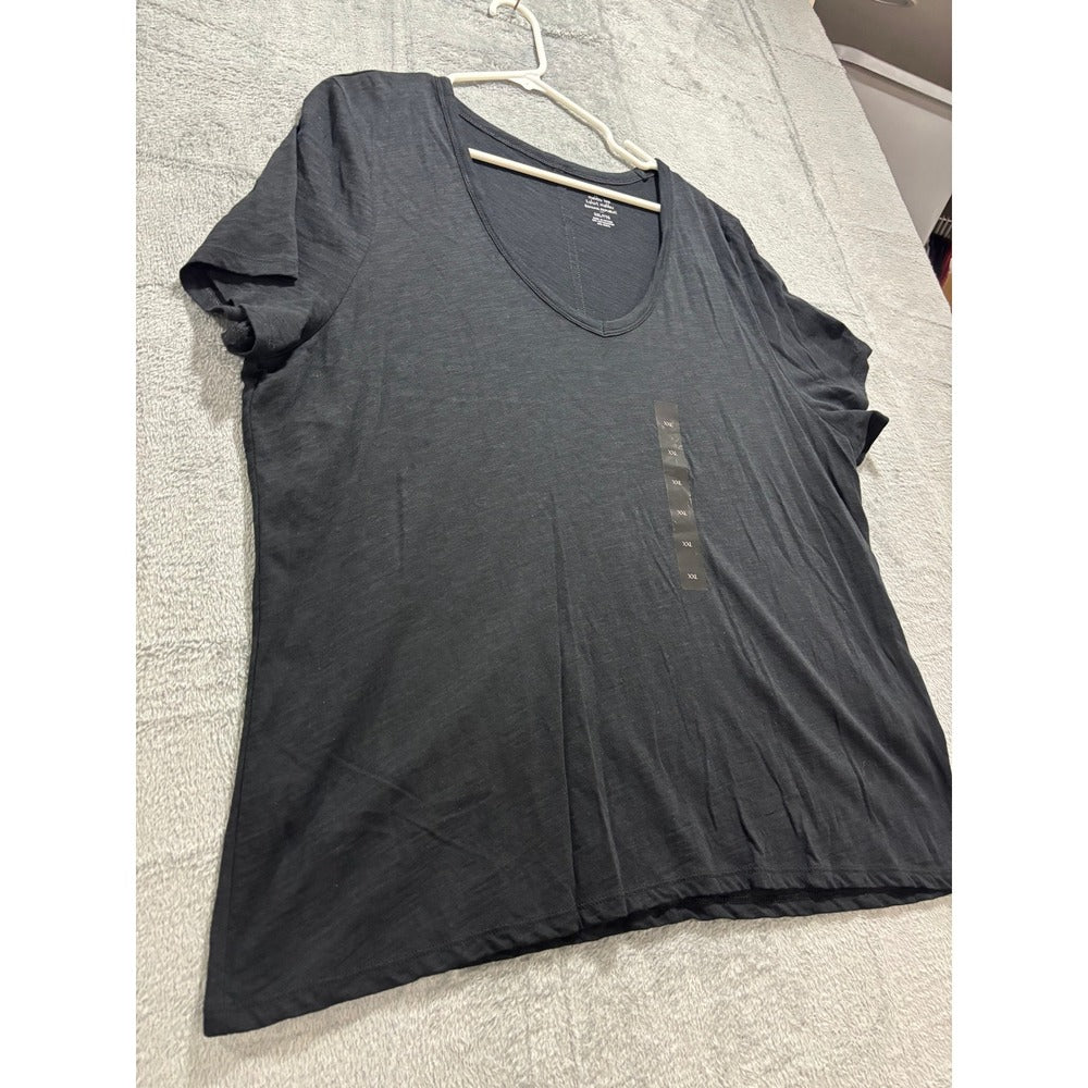 Banana Republic XXL Black Malibu Tee Womens V-Neck T-Shirt Casual Cozy
