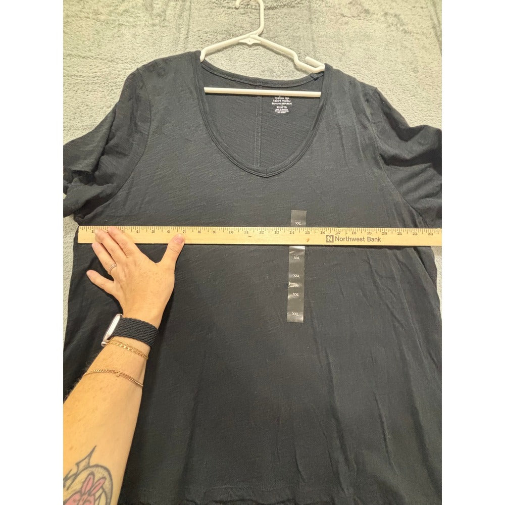 Banana Republic XXL Black Malibu Tee Womens V-Neck T-Shirt Casual Cozy