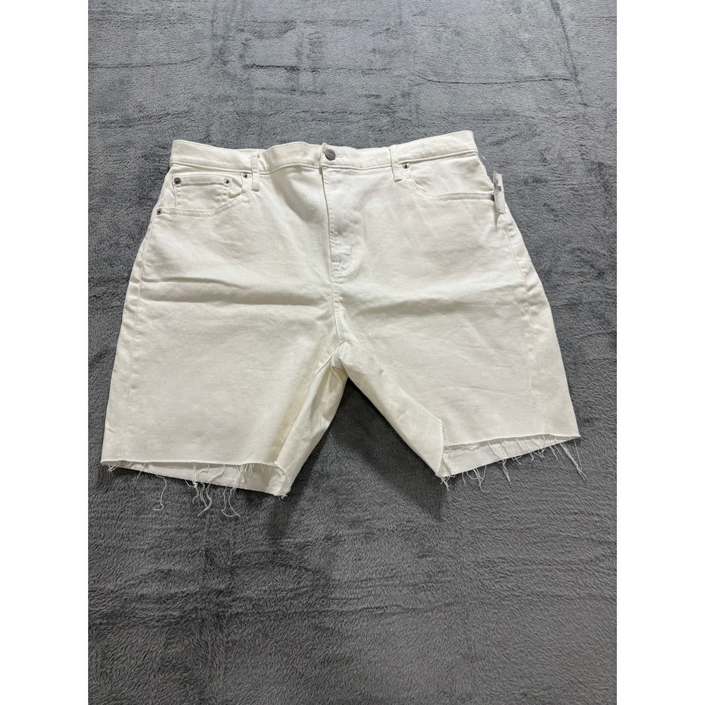 GAP 33R Womens White Denim High Rise Shorts 7 IN HR SHORT Boho Casual