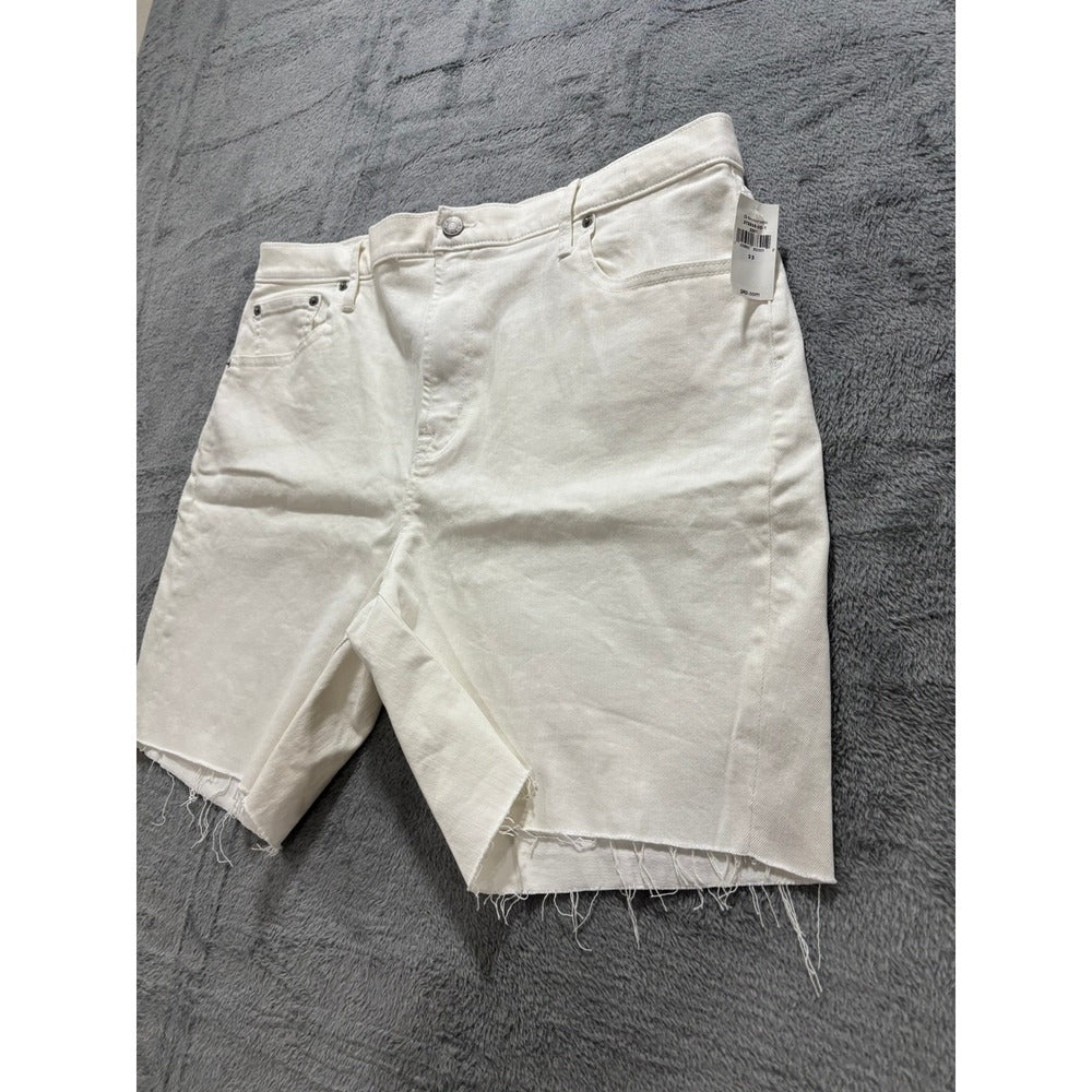 GAP 33R Womens White Denim High Rise Shorts 7 IN HR SHORT Boho Casual