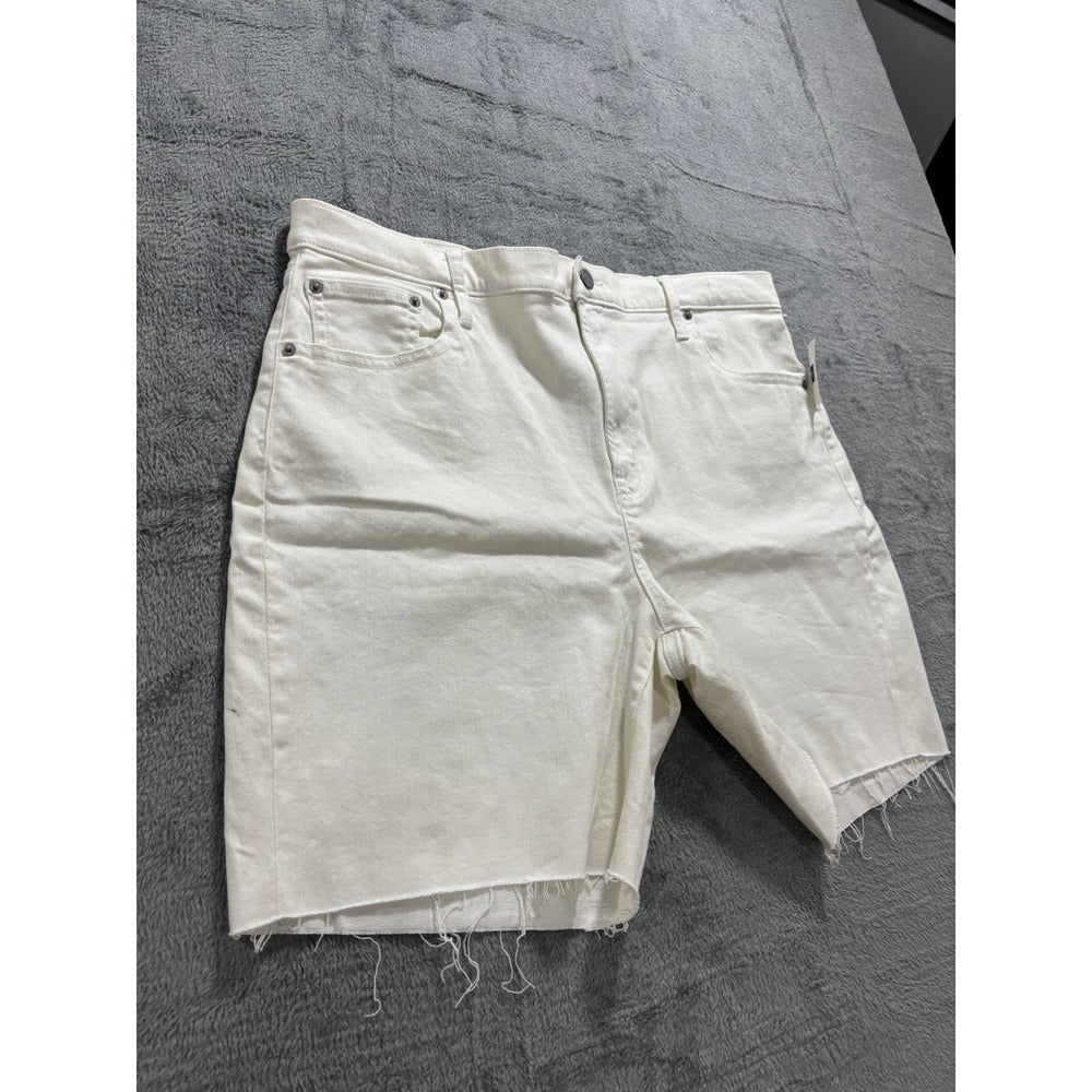 GAP 33R Womens White Denim High Rise Shorts 7 IN HR SHORT Boho Casual