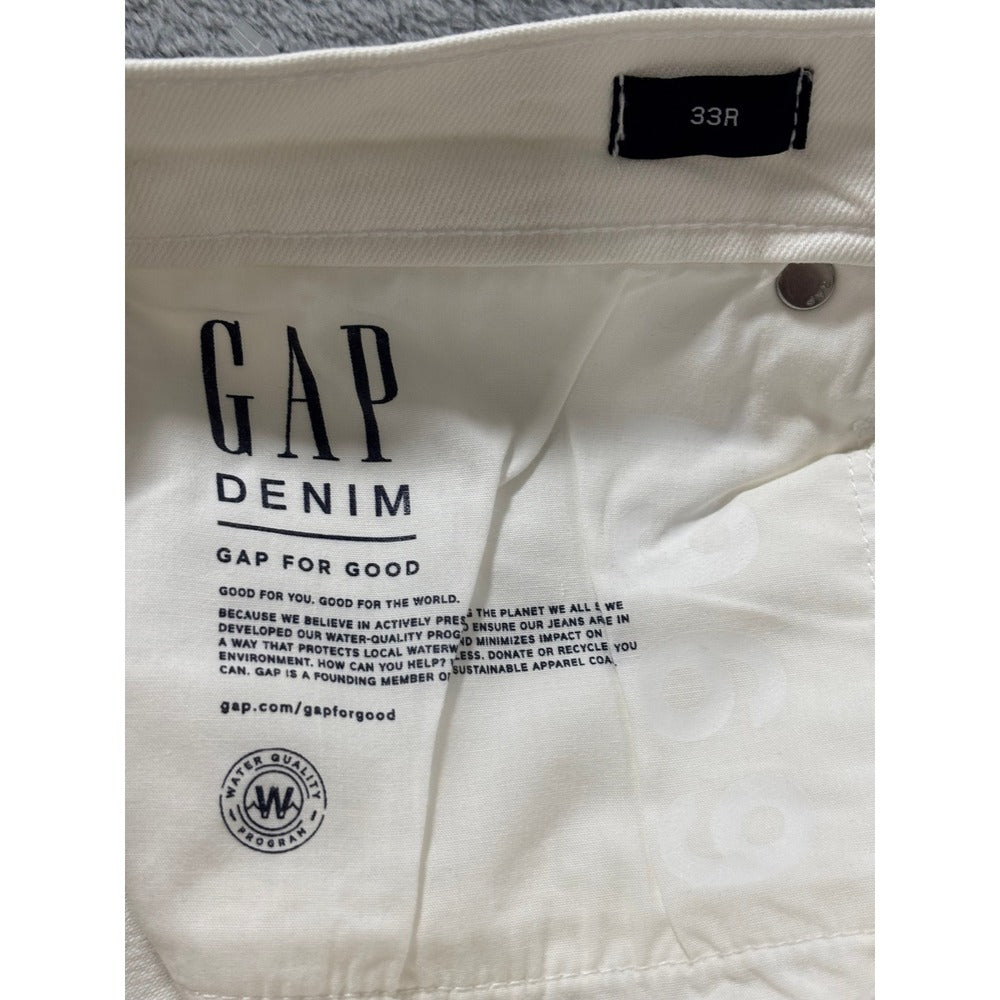GAP 33R Womens White Denim High Rise Shorts 7 IN HR SHORT Boho Casual