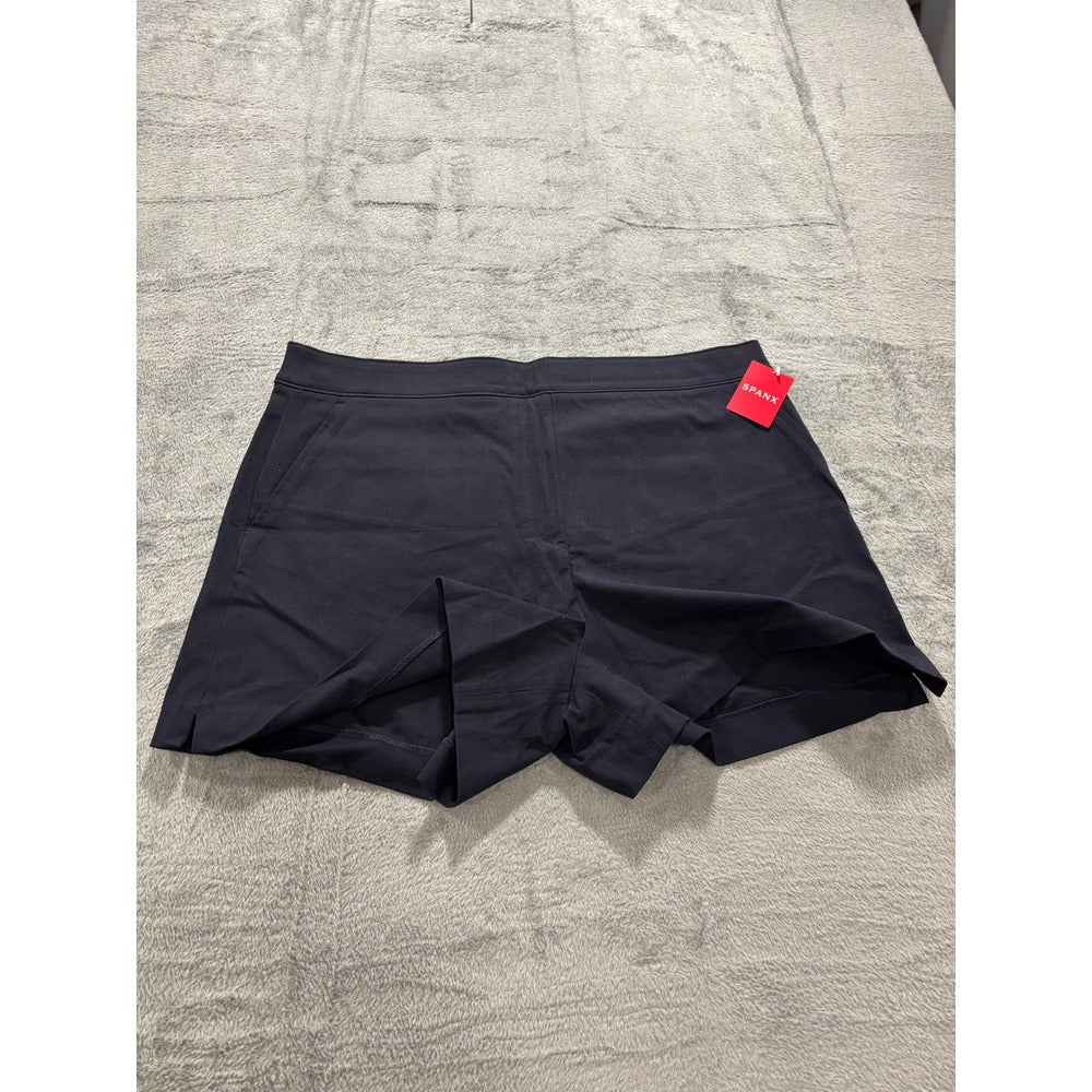 Spanx XL Classic Navy Polished 4" Short Womens Casual Athleisure Preppy