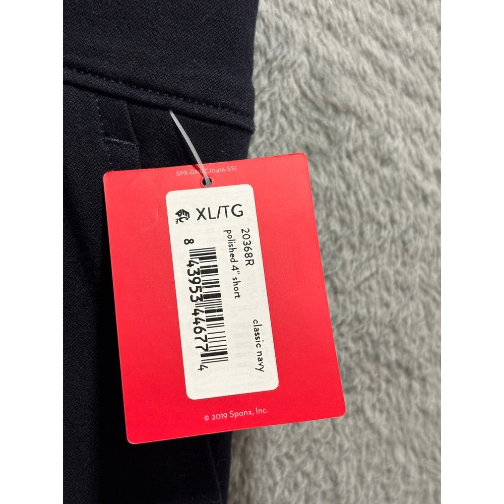 Spanx XL Classic Navy Polished 4" Short Womens Casual Athleisure Preppy
