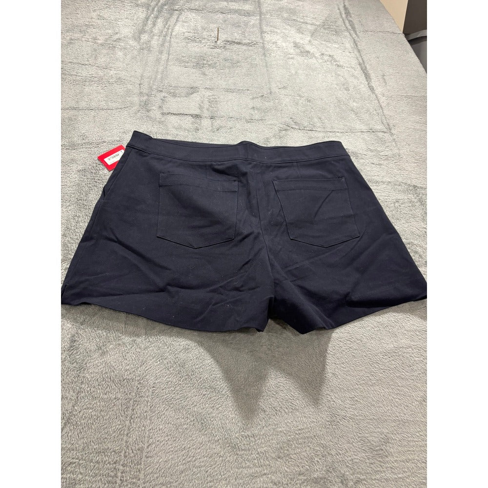 Spanx XL Classic Navy Polished 4" Short Womens Casual Athleisure Preppy