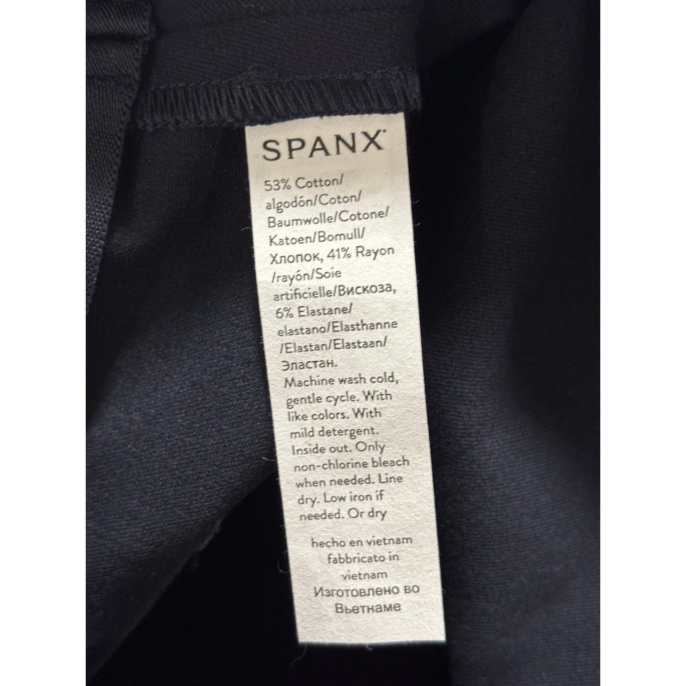 Spanx XL Classic Navy Polished 4" Short Womens Casual Athleisure Preppy