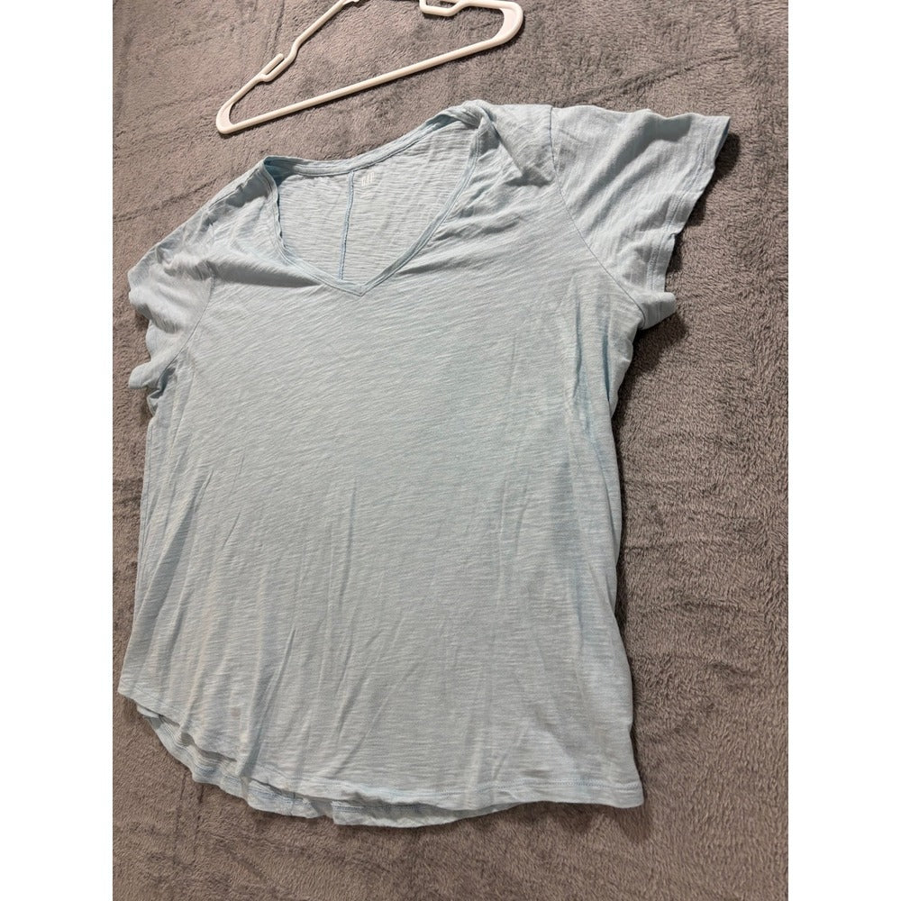 GAP XXL Light Blue V-Neck Easy Tee Womens Short Sleeve Casual Cotton Shirt