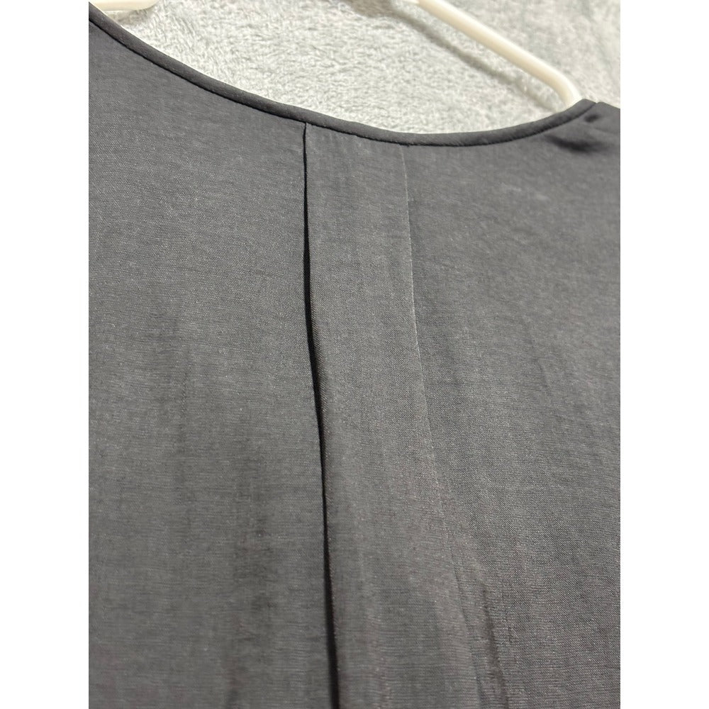 Banana Republic XL Womens Black V-Neck Blouse Minimalist Professional Casual