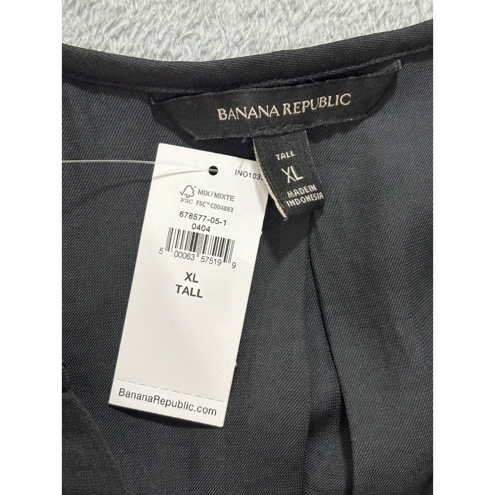 Banana Republic XL Womens Black V-Neck Blouse Minimalist Professional Casual