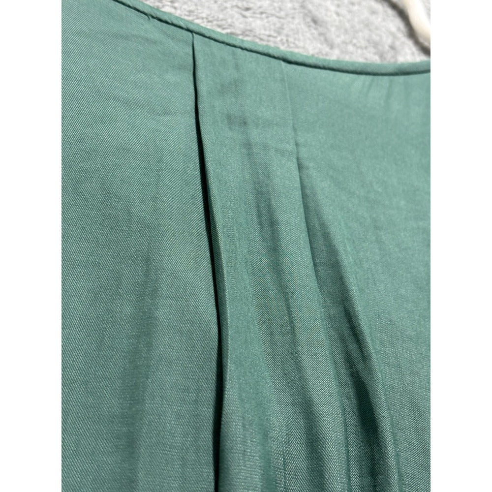 Banana Republic XL Womens Green V-Neck Short Sleeve Blouse Casual Boho