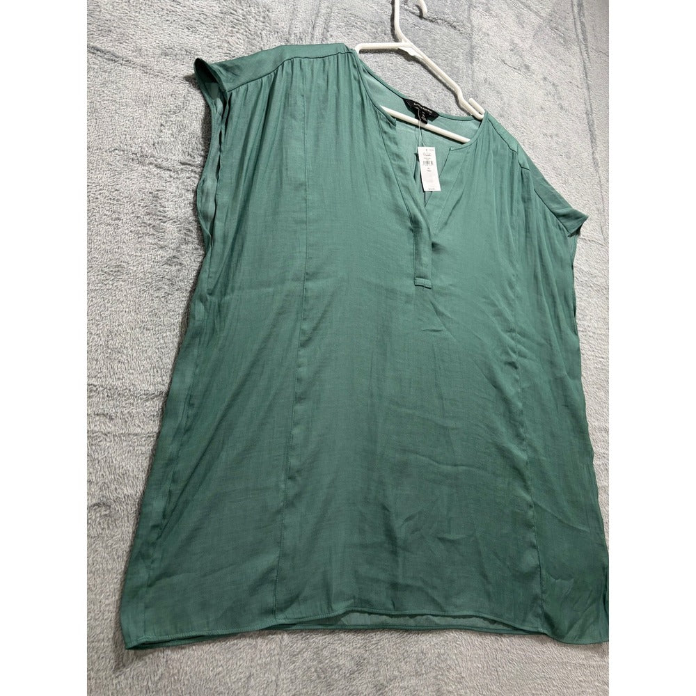 Banana Republic XL Womens Green V-Neck Short Sleeve Blouse Casual Boho