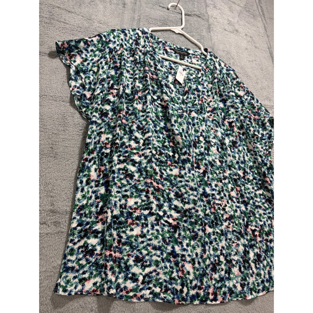 Banana Republic XL Womens Multicolor V-Neck Blouse Boho Casual NWT